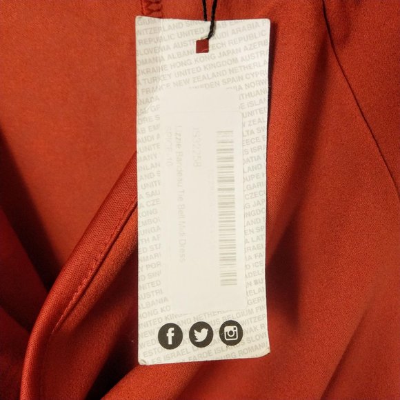 NWT Boohoo Night Strapless Burnt Orange Dress FLAW - Picture 6 of 6